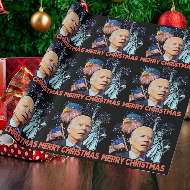 Papel De Presente Natal Biden Engraçado Joe Biden Confusou Xmas (Criador carregado)
