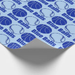 Papel De Presente Natal BOLO AZUL BASKETBALL humor<br><div class="desc">Papel de embrulho de humor de humor de BASEBOL BOLAS AZUIS de Natal</div>