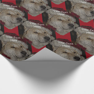 Papel De Presente Natal bonito akita no retrato vermelho do chapéu