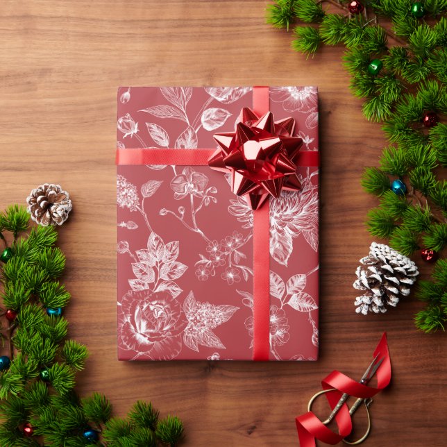 Papel De Presente Natal Botânico  (Presente de Natal)