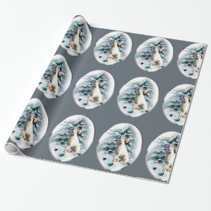 Papel De Presente Natal branco do german shepherd