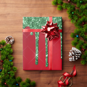 Papel De Presente Natal brilhante vermelho e verde