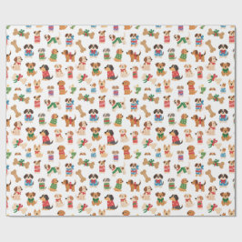 Papel de Presente Natal Cachorro e Osso Colorido N