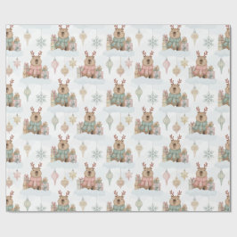 Papel De Presente Natal Capivara Rena Florestal Fofa 
