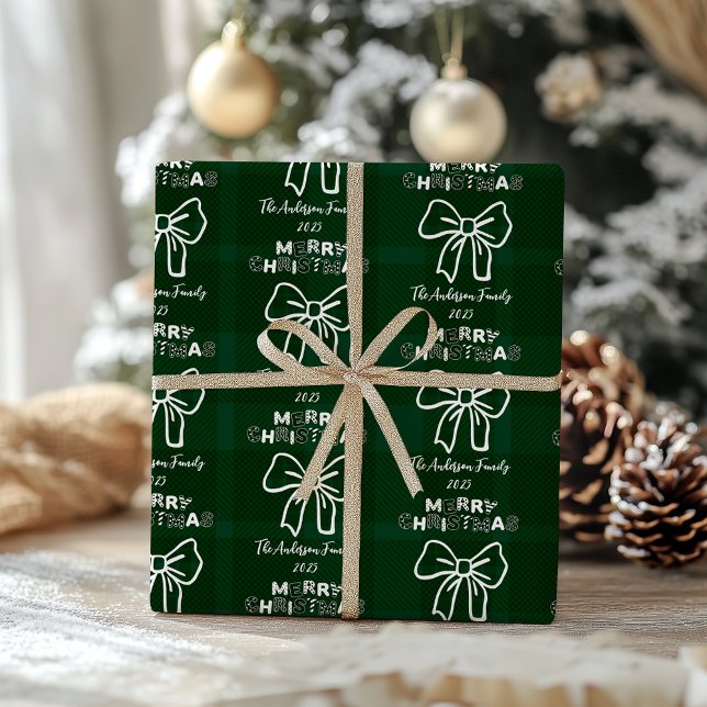 Papel De Presente Natal Caprichoso Xadrez Verde Retro (Criador carregado)