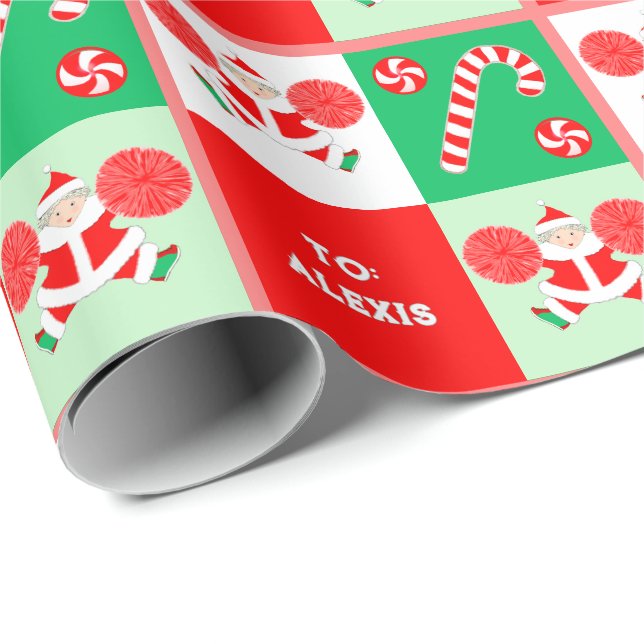 Papel De Presente Natal Cheerleader Férias (Ponta do rolo)