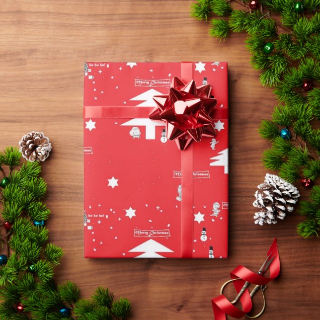 Papel De Presente Natal Cheers (Vermelho) - Design 2022 (Presente de Natal)