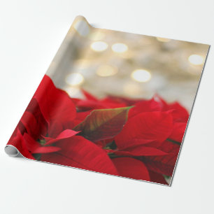 Papel De Presente Natal Chic Poinsettia Férias
