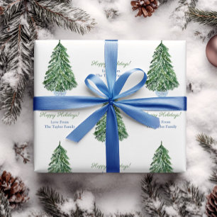 Papel De Presente Natal clássico Chinoiserie Feliz Feriados