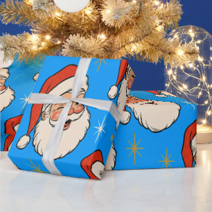 Papel De Presente Natal Clássico do Papai Noel Sorridente