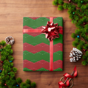 Papel De Presente Natal clássico vermelho e verde