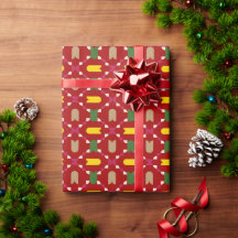 Natal Clássico Vermelho e Verde Geométrico Sem Cos