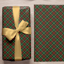Papel De Presente Natal clássico xadrez vermelho verde rústico elega