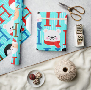 Papel De Presente Natal Colorido Divertido Único