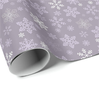 Papel De Presente Natal com Flocos de Neve Simples Retrô