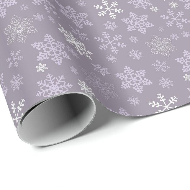 Papel De Presente Natal com Flocos de Neve Simples Retrô (Ponta do rolo)