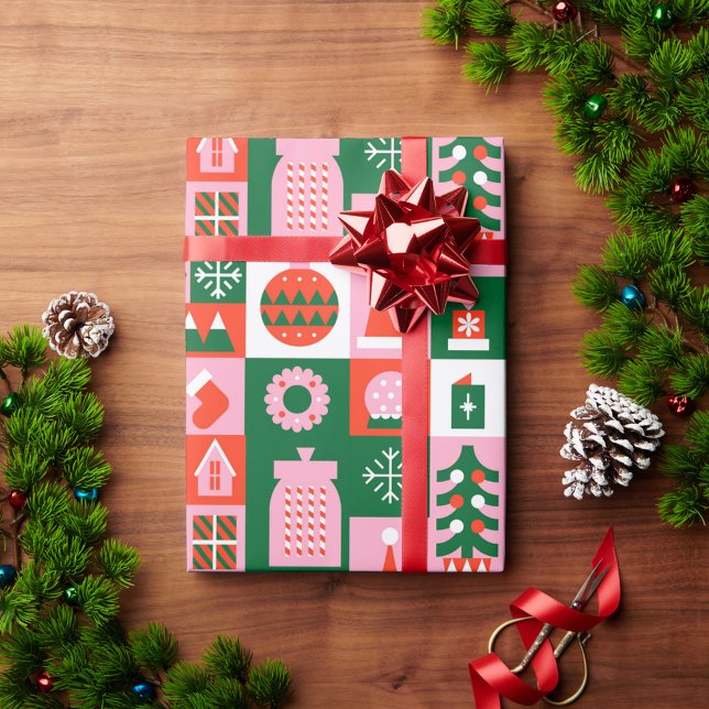 Papel De Presente Natal com Nó Colorido do Natal (Criador carregado)