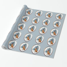 Papel De Presente Natal com Terrier Irlandês