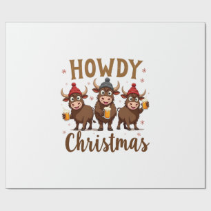 Papel De Presente Natal Como Está Vaca Highland Divertida Amante De