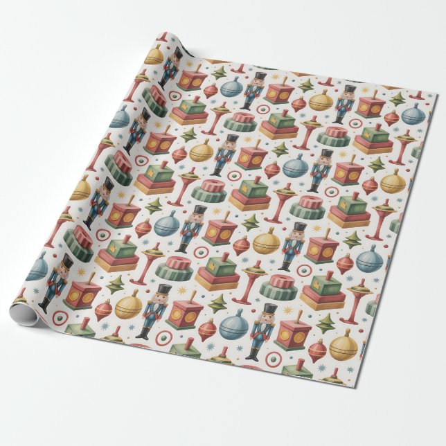 Papel De Presente Natal Compre de Brinquedos antigos movidos (Desenrolado)