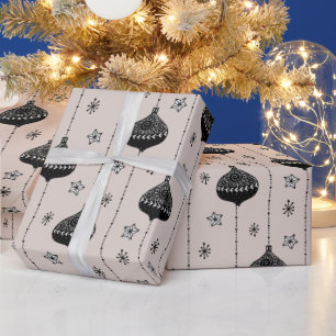 Papel De Presente Natal Contemporâneo do Holiday Baubles