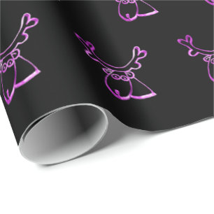 Papel De Presente Natal cor-de-rosa da folha do falso bonito do