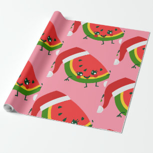 Papel De Presente natal cor-de-rosa santa claus