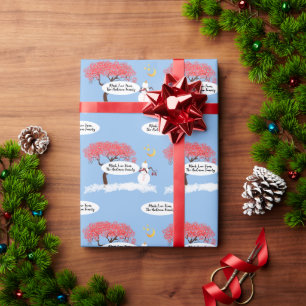 Papel De Presente Natal da árvore de pinheiro retrô personalizado