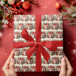 Papel De Presente Natal da Bolinhas na moda Red White