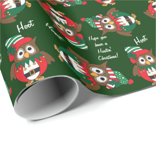 Papel De Presente Natal da coruja de Hootin