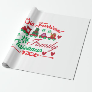 Papel De Presente Natal Da Família Fashious Antiga Art