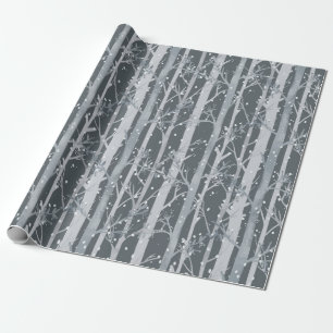 Papel De Presente Natal da Floresta de Inverno Cura