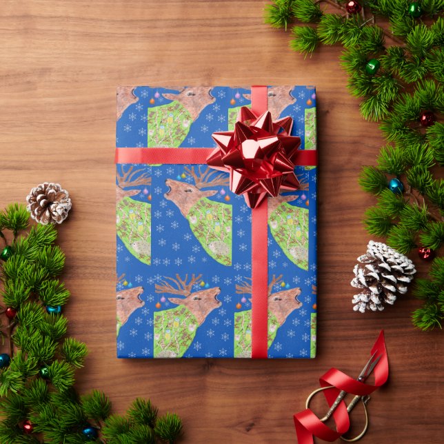 Papel De Presente Natal da Natureza dos Cervos  (Presente de Natal)