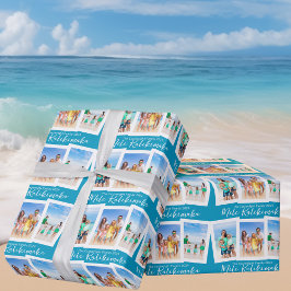 Papel De Presente Natal da praia Chic Blue Mele Kalikimaka