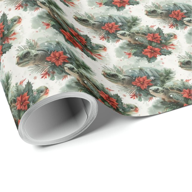 Papel De Presente Natal da Tartaruga  (Ponta do rolo)