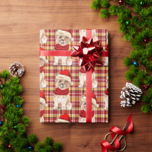 Papel De Presente Natal da Xadrez de Férias Engraçadas do Cairn Terr