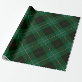Papel De Presente Natal da Xadrez de Tartan Verde e Vermelho
