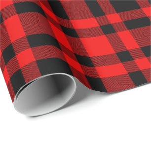 Papel De Presente Natal da Xadrez do Rustic Holiday Black Watch