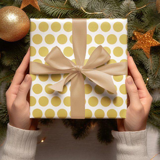 Papel De Presente Natal das Bolinhas Amarelas Modernas (Criador carregado)