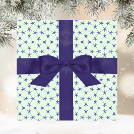 Papel De Presente Natal das estrelas roxas do aqua preto