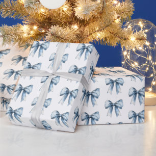 Papel De Presente Natal das Fitas Azuis