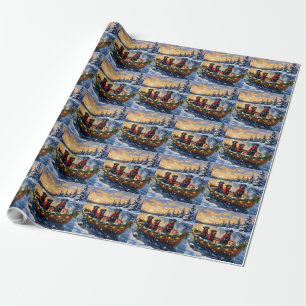 Papel De Presente Natal de barco de Rottweiler