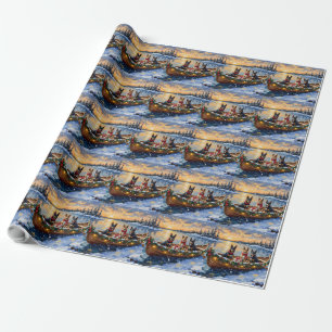 Papel De Presente Natal de barco do Malinois Belga