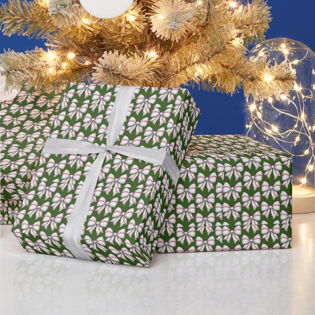 Papel De Presente Natal de baseball com presentes e bola (Feriados)