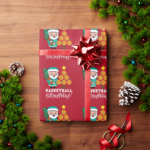 Papel De Presente Natal de basquete para o Papai Noel