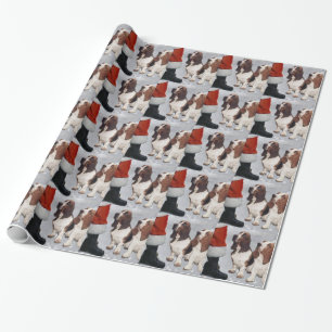 Papel De Presente Natal de Basset Hound