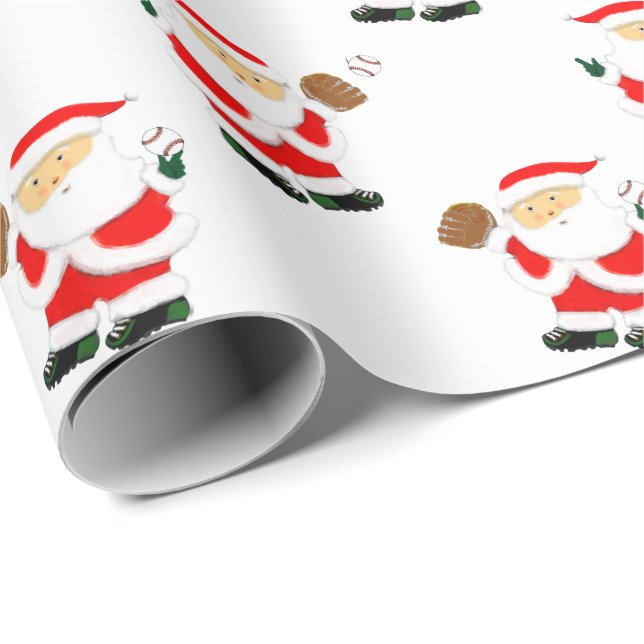 Papel De Presente Natal de beisebol (Ponta do rolo)