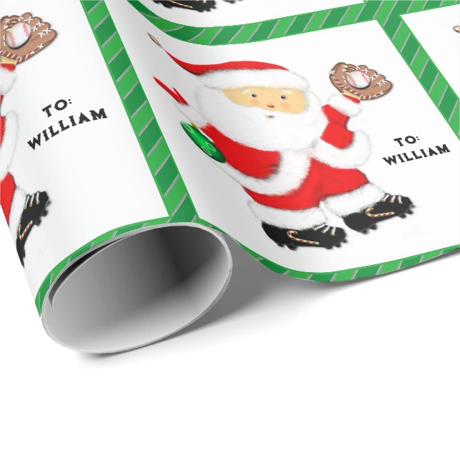 Papel De Presente Natal de beisebol (Ponta do rolo)