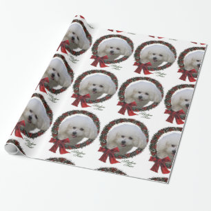 Papel De Presente Natal de Bichon Frise