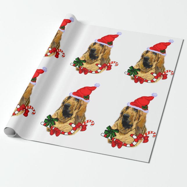 Papel De Presente Natal de Bloodhound (Desenrolado)